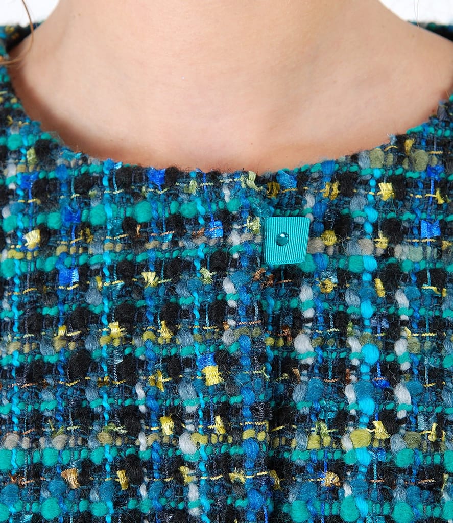 Sacou din bucle multicolor cu lana