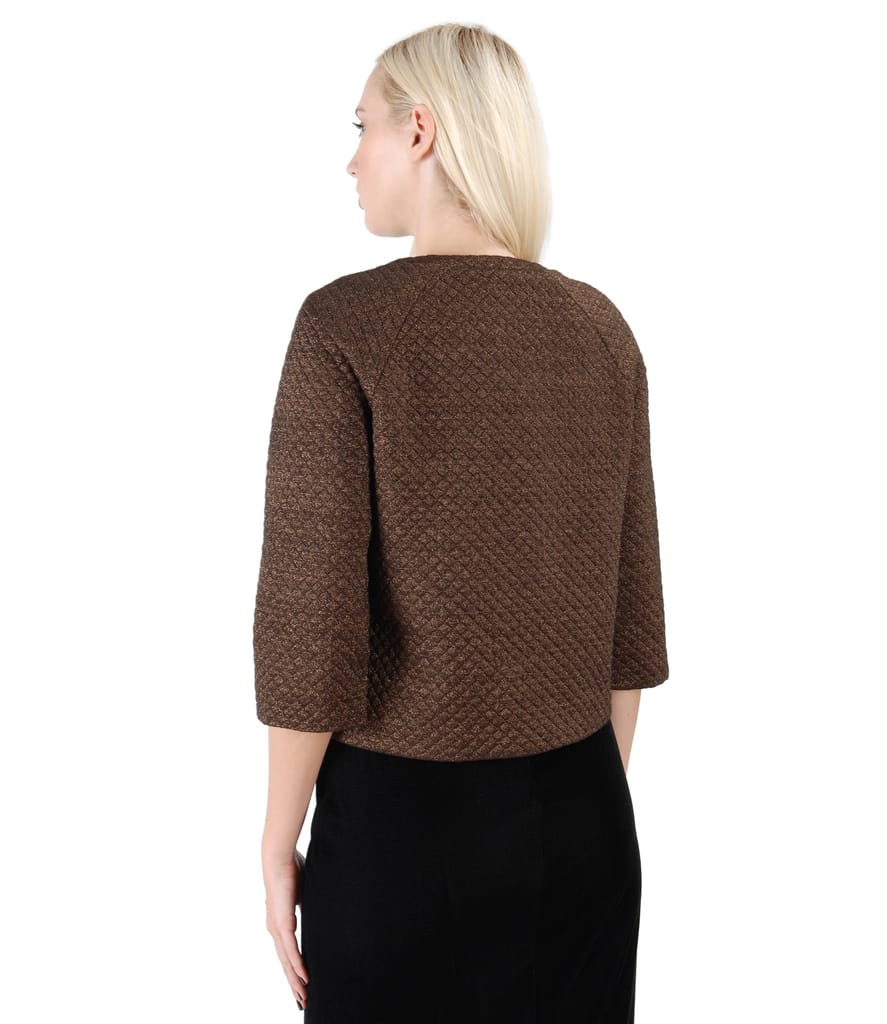 Sacou din brocart elastic cu fir de efect aramiu