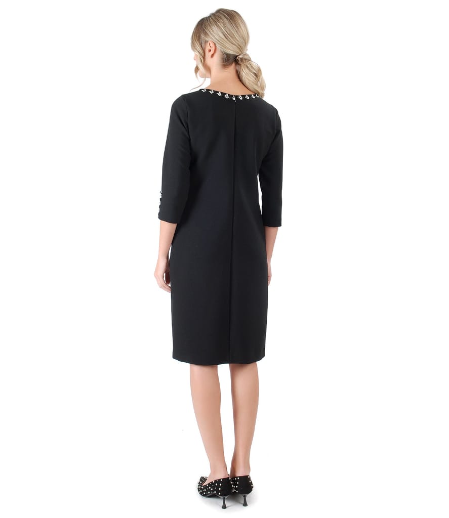 Rochie din stofa elastica cu maneci 3/4