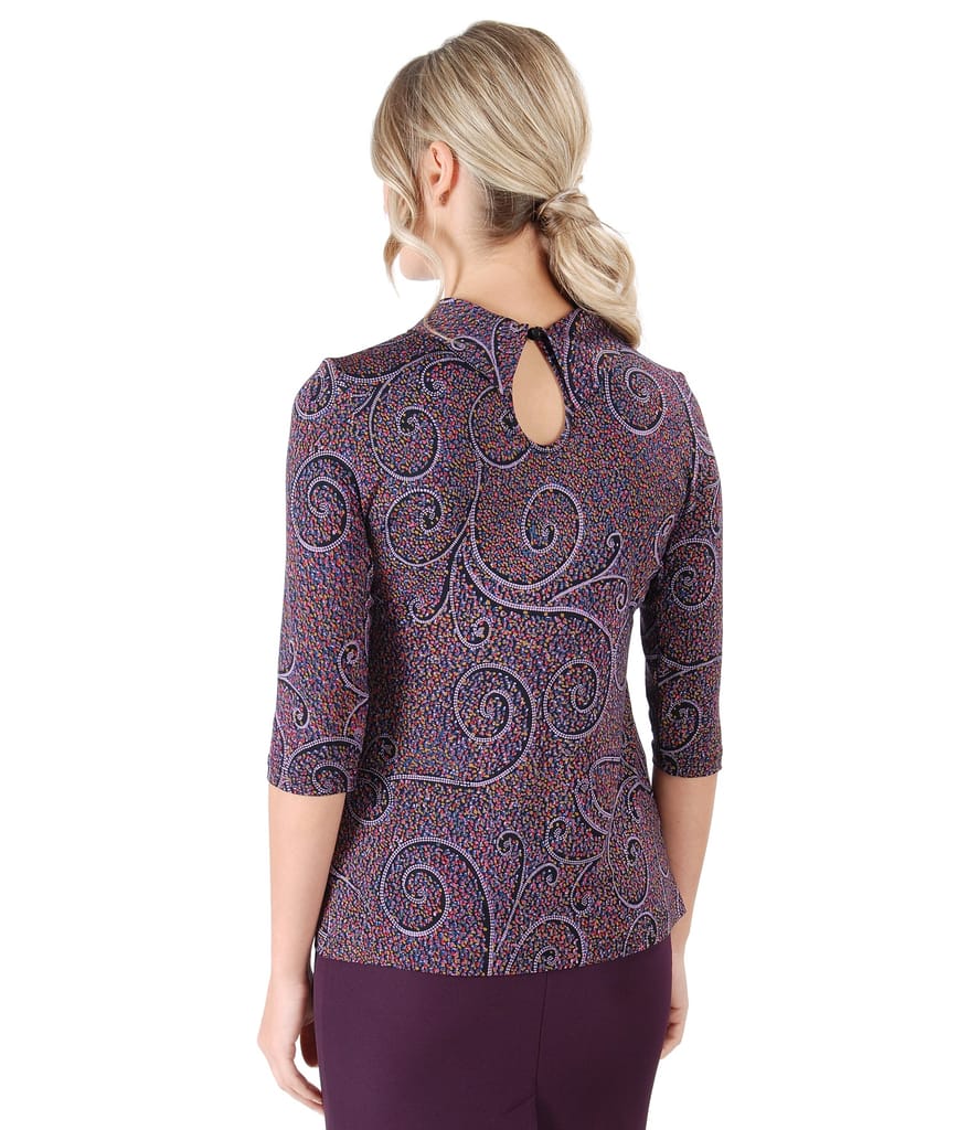 Bluza din jerse elastic cu maneci 3/4