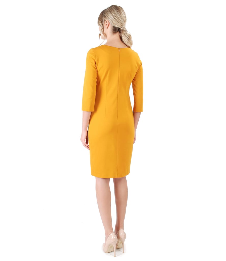 Rochie midi din jerse elastic gros cu buzunare laterale