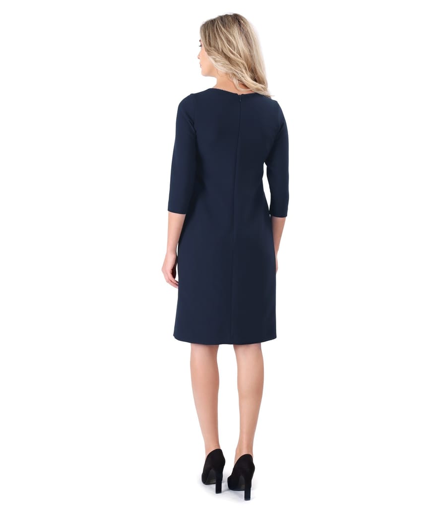 Rochie din stofa elastica groasa cu clape false