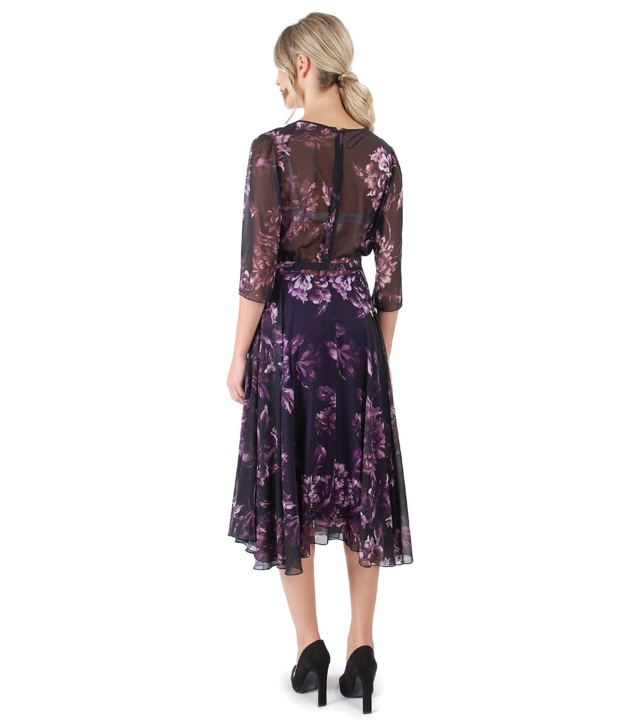 Rochie eleganta din voal imprimat