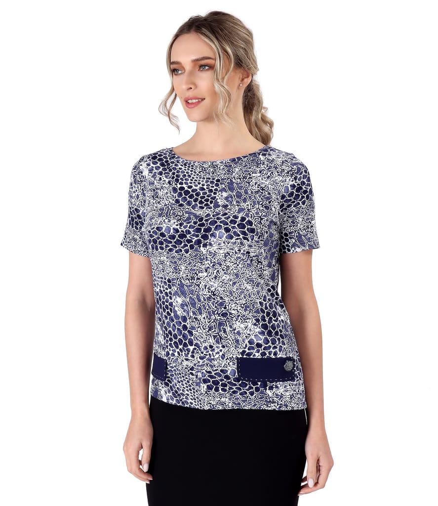 Bluza din jerse elastic cu print leopard 3d