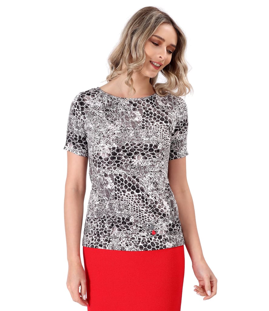 Bluza din jerse elastic cu print leopard 3d