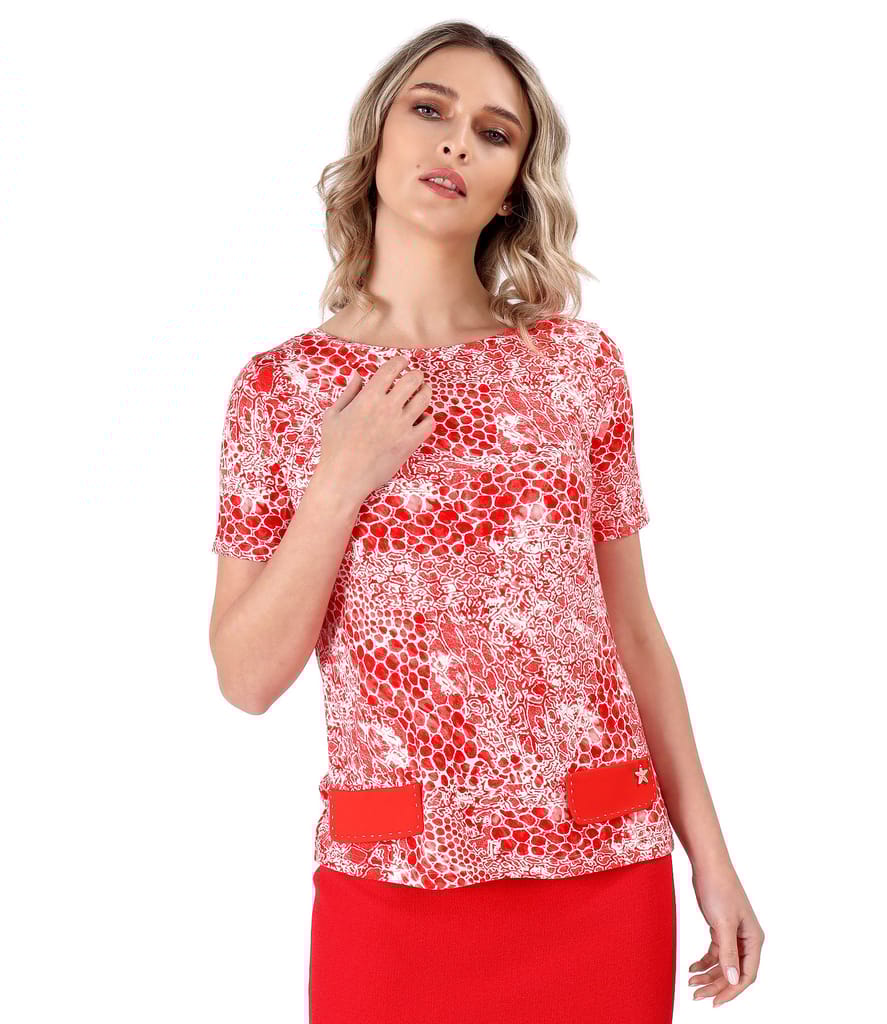 Bluza din jerse elastic cu print leopard 3d