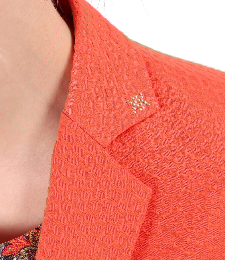 Sacou office din bumbac texturat cu accesoriu