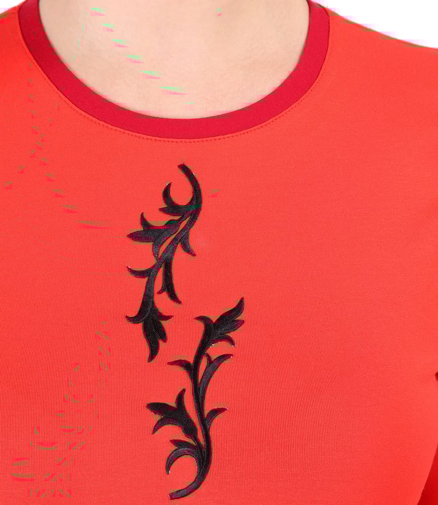 Bluza din jerse elastic cu ornament pe fata