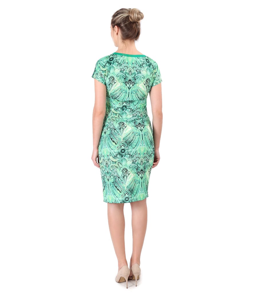 Rochie din jerse elastic cu nod pe fata