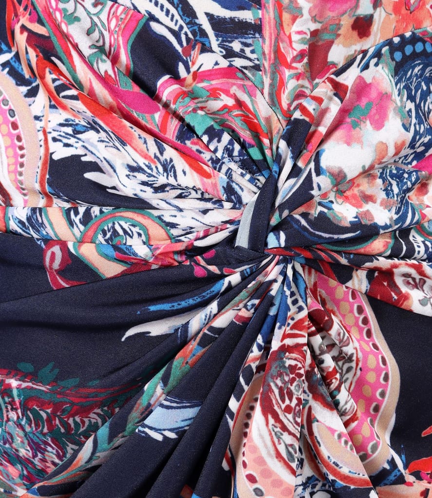 Rochie din jerse elastic cu nod pe fata