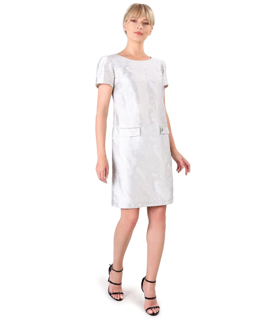 Rochie eleganta din stofa brocata cu in