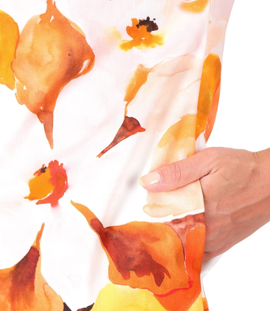 Rochie midi din bumbac imprimat cu motive florale