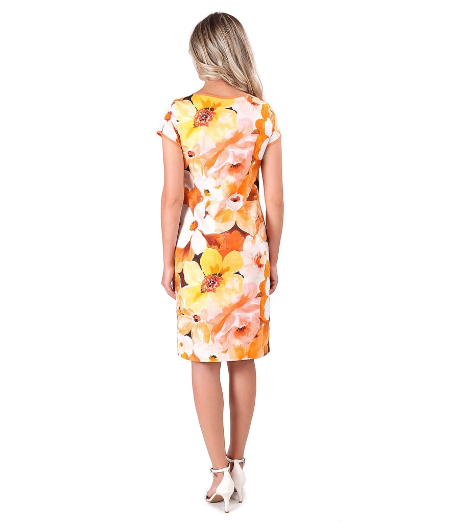 Rochie midi din bumbac imprimat cu motive florale