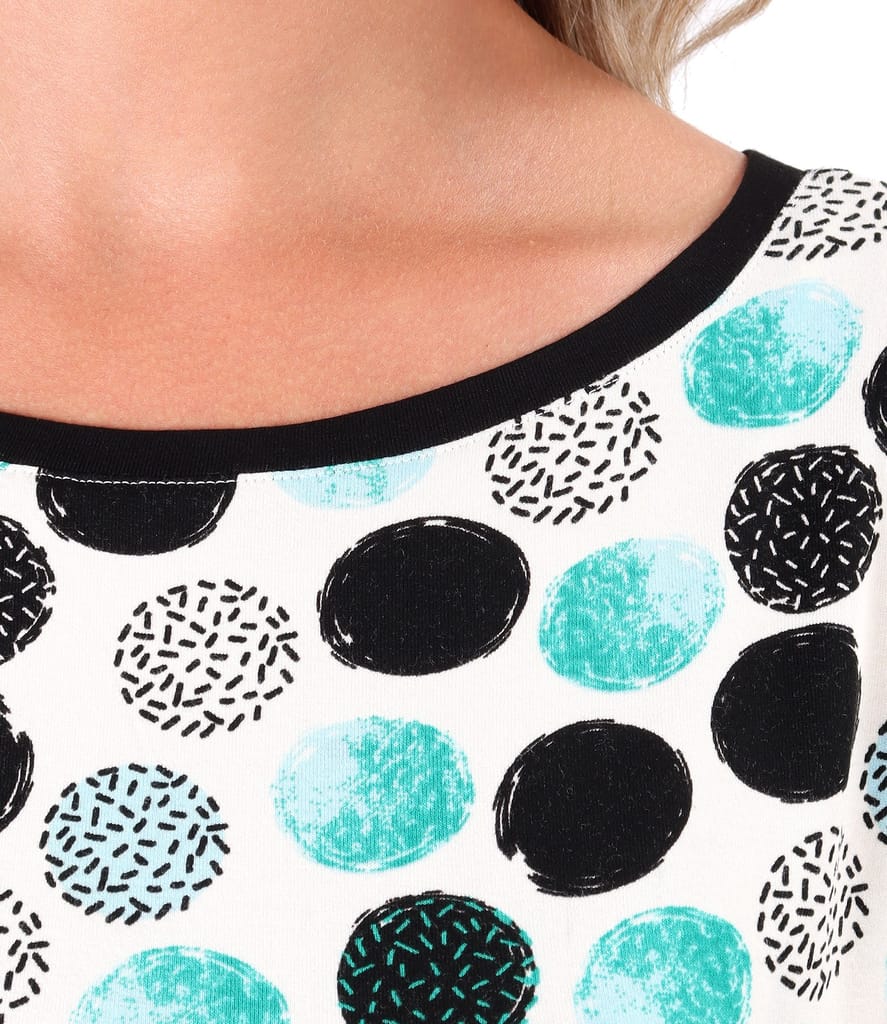 Rochie din jerse subtire imprimat cu buline