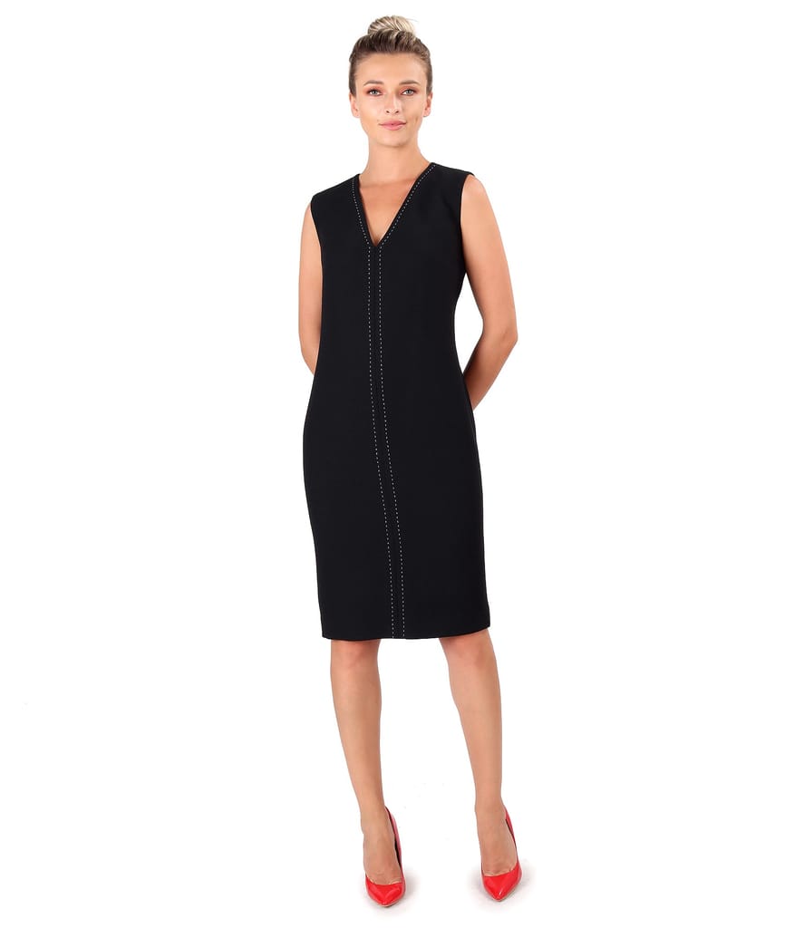 Rochie office cu cusatura in contrast