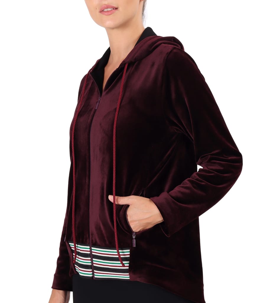 Hanorac din catifea cu garnitura elastica