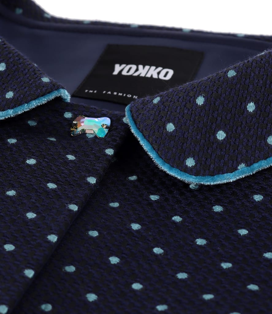 Sacou office din bumbac gros brocat cu aplicatie de cristale