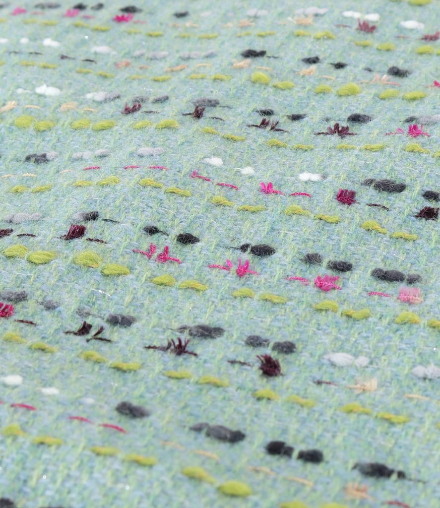 Fusta creion din bucle multicolor de lana