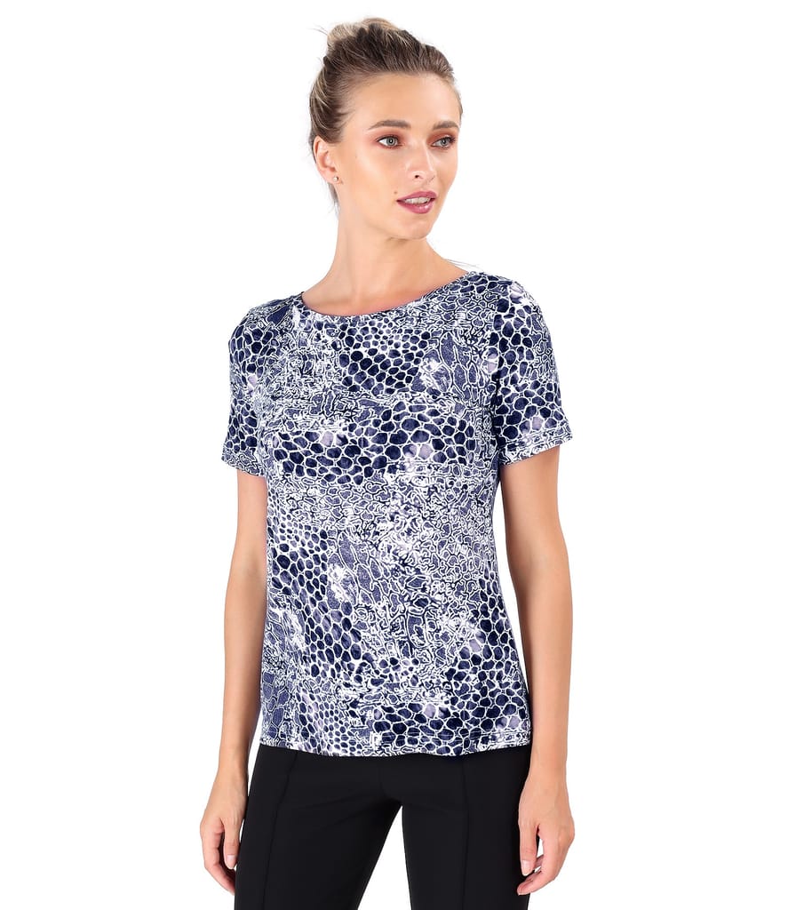Tricou din jerse elastic cu print leopard 3d