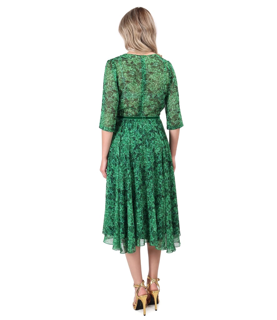 Rochie eleganta din voal imprimat