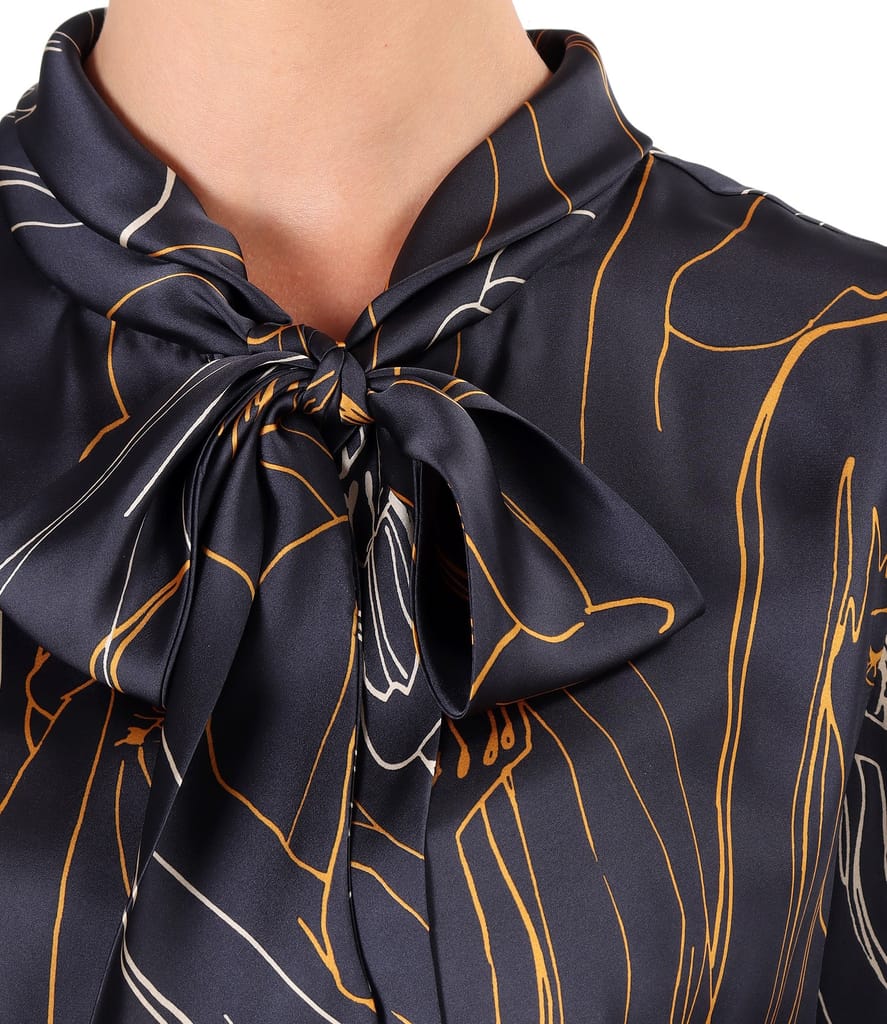 Bluza eleganta din saten imprimat