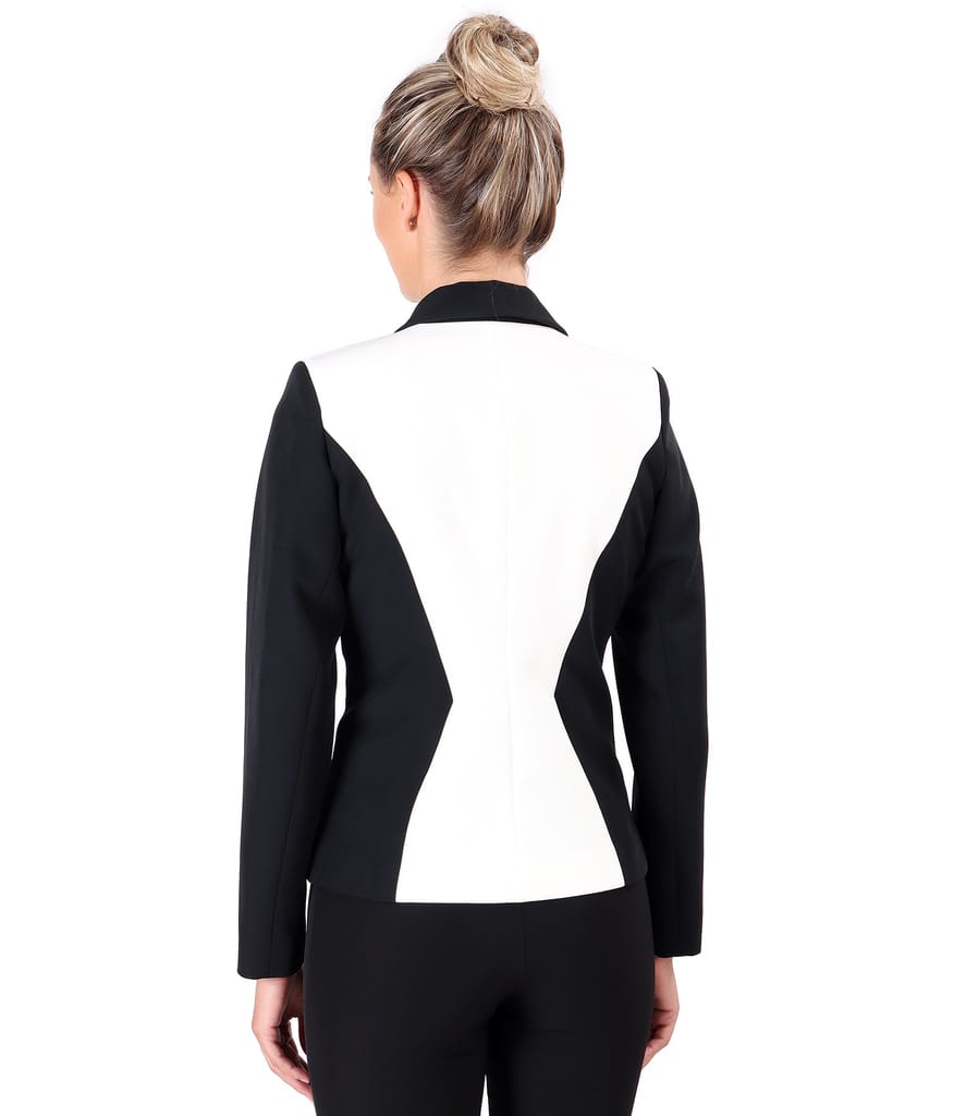 Sacou din stofa elastica in doua culori