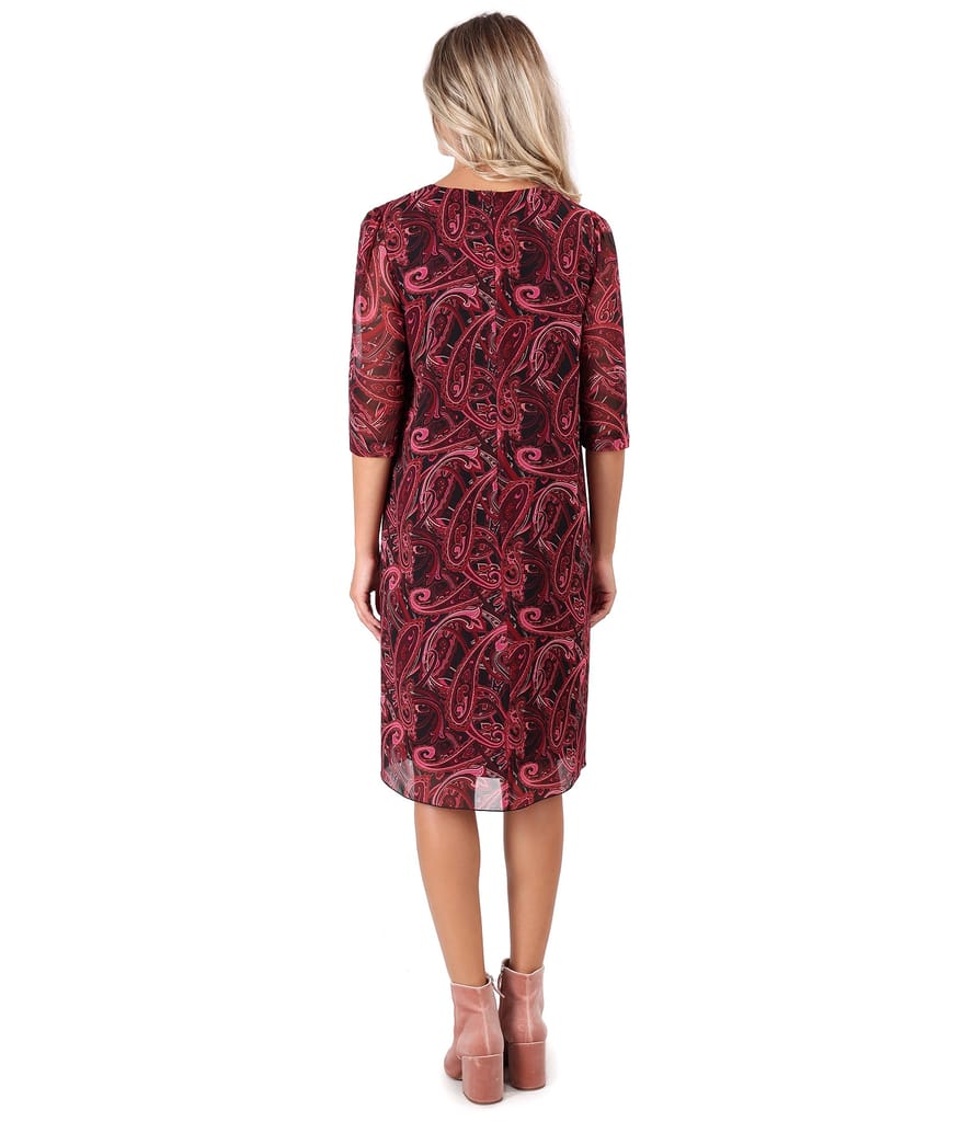 Rochie lejera din voal imprimat paisley