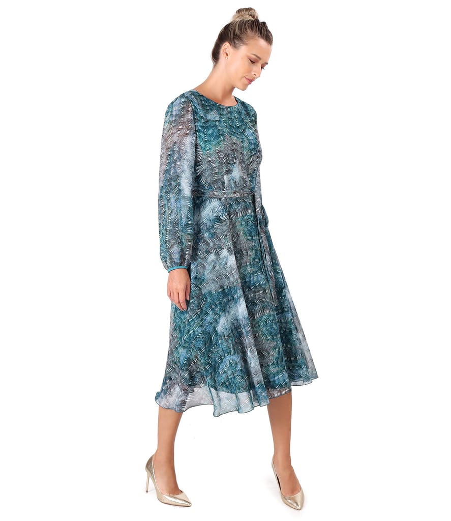 Rochie eleganta din voal imprimat