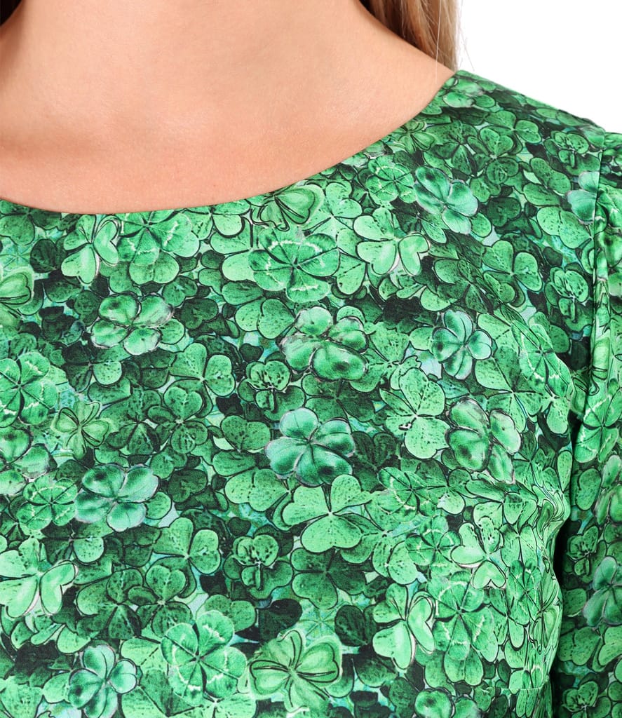 Rochie lejera din saten imprimat cu motive florale