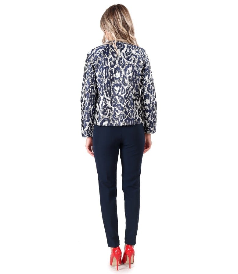 Tinuta office cu pantaloni pana si jacheta din brocard