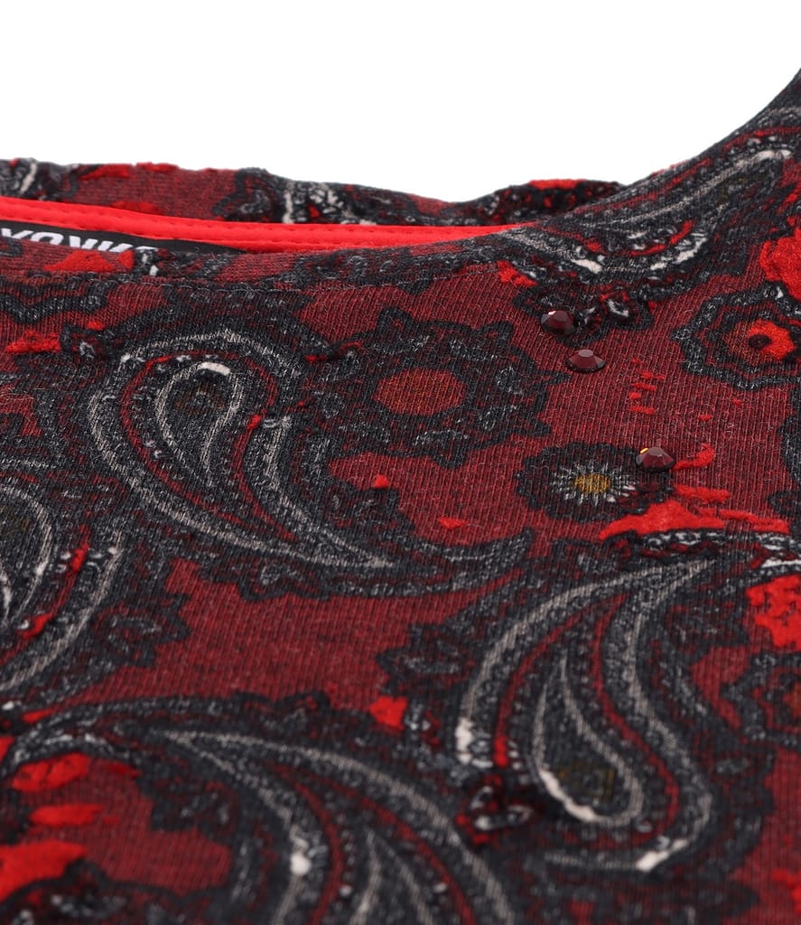 Bluza din jerse elastic gros imprimat cu motive paisley