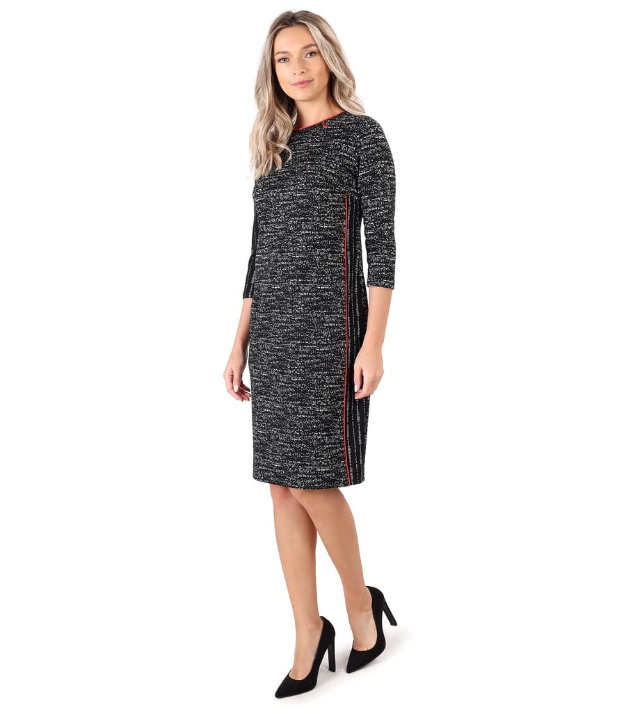 Rochie midi din jerse elastic gros