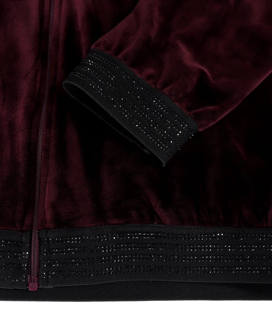 Hanorac din catifea elastica cu terminatie elastica cu cristale