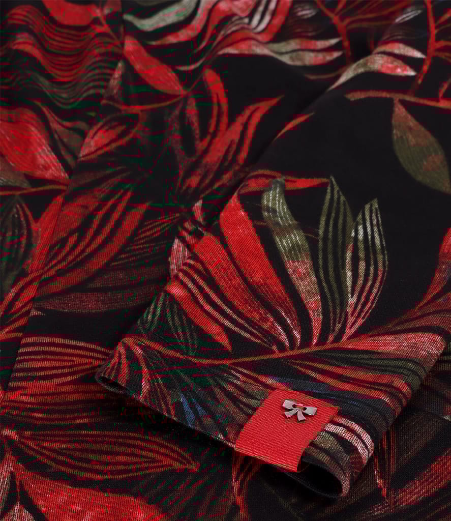 Bluza din jerse elastic gros imprimat cu motive florale