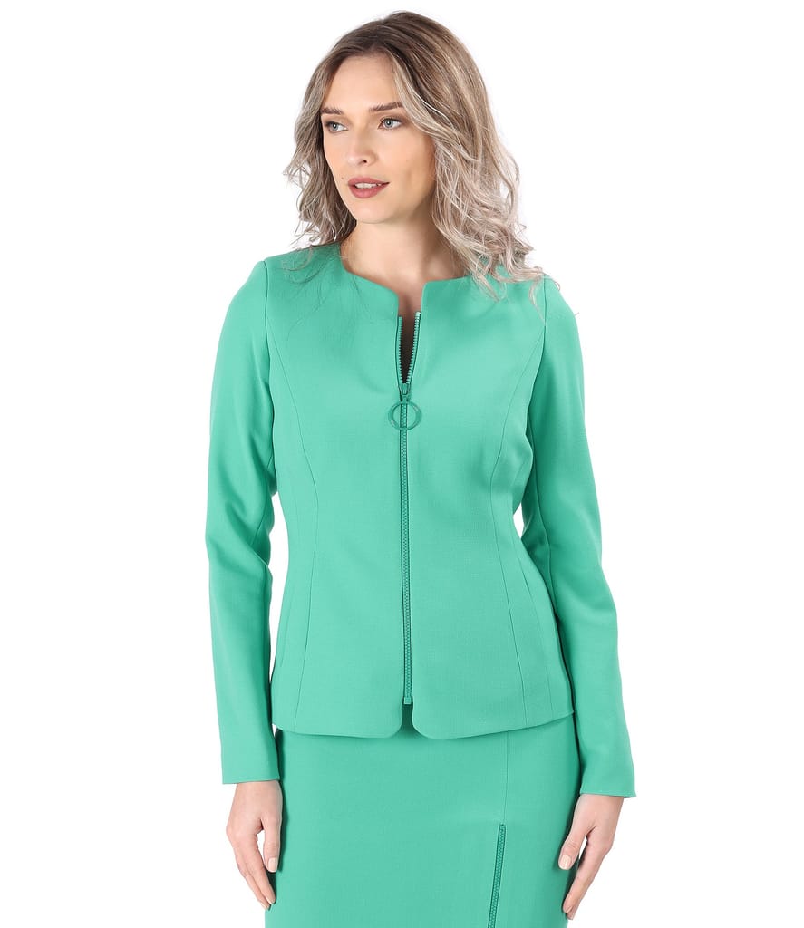 Sacou office cu fermoar pe fata