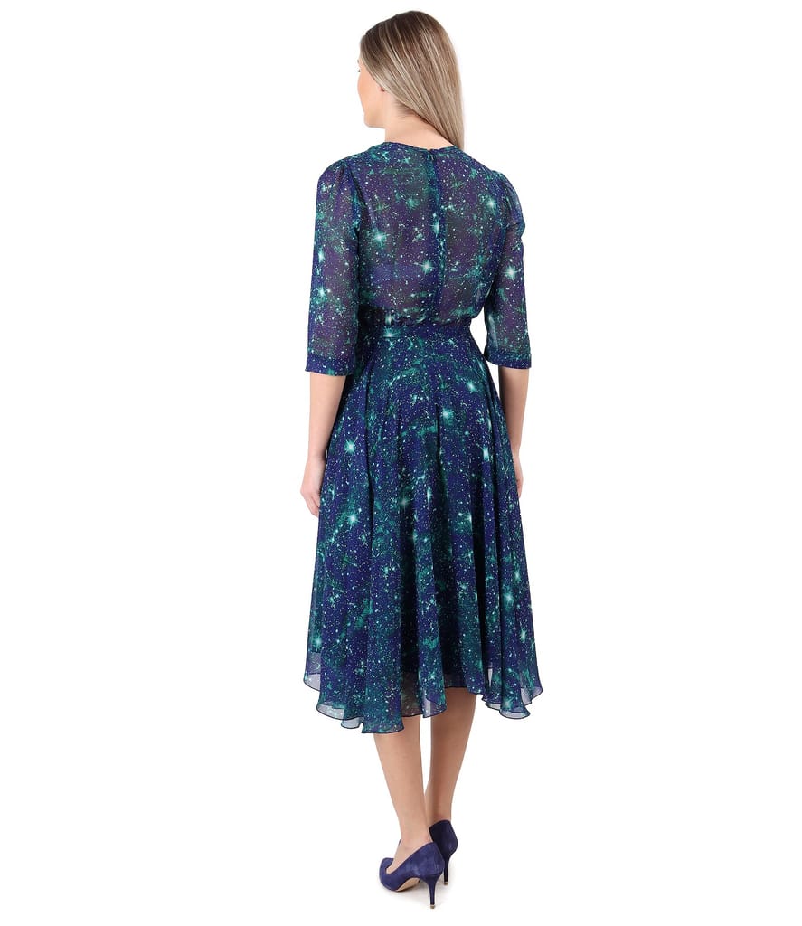 Rochie eleganta din voal imprimat