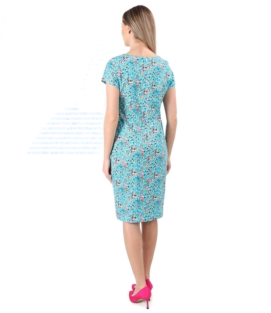 Rochie din bumbac elastic cu buzunare laterale