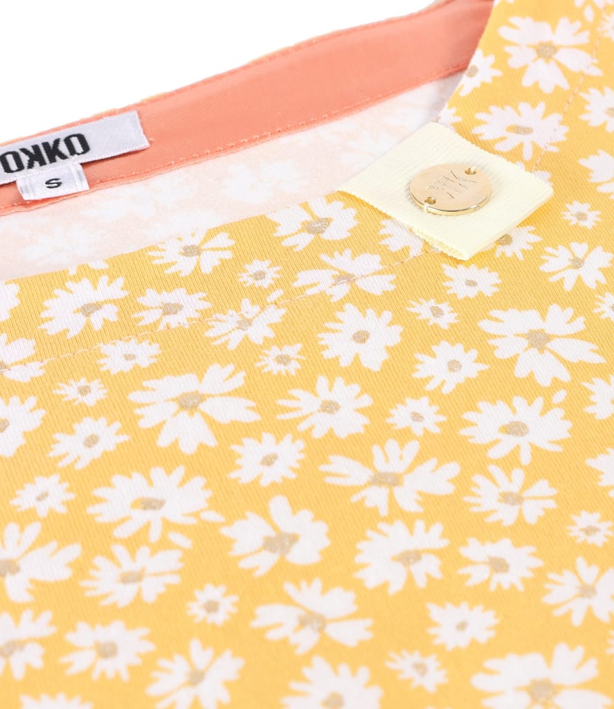 Bluza din bumbac elastic imprimat cu motive florale