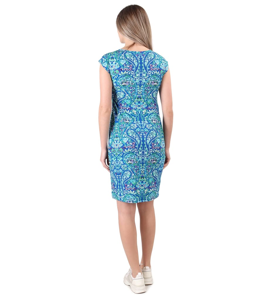 Rochie din jerse elastic imprimat cu motive florale
