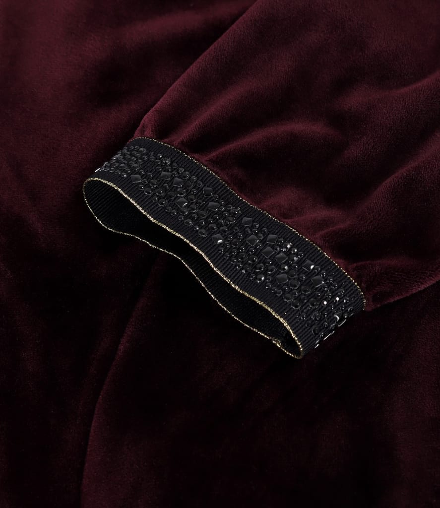 Hanorac fara gluga din catifea elastica