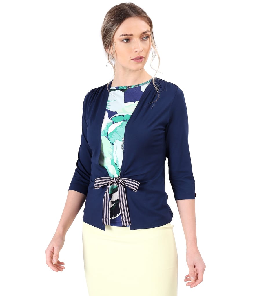 Bluza din jerse legata cu cordon din rips