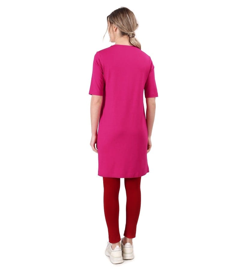 Tinuta casual cu rochie lejera din jerse elastic si colanti