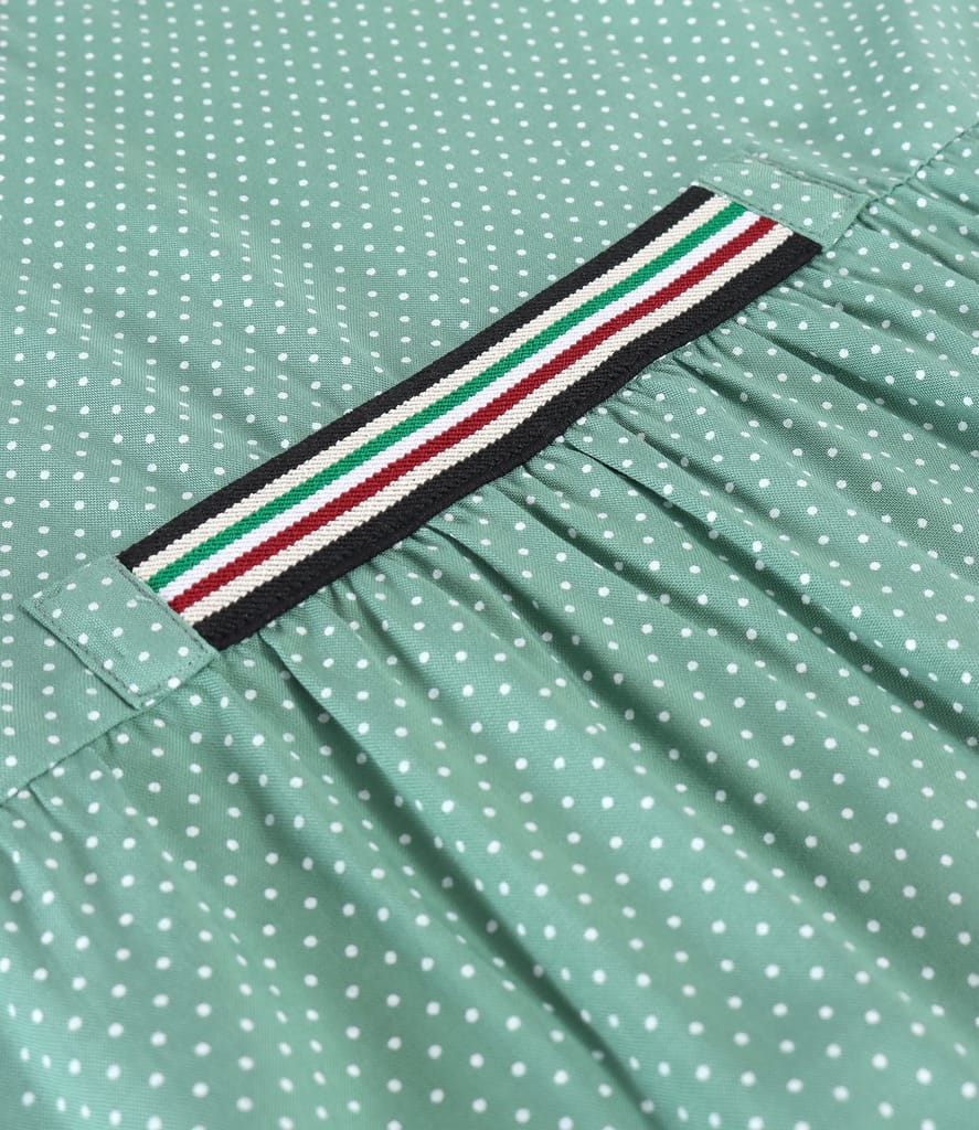 Rochie lejera cu volane din viscoza imprimata cu picouri