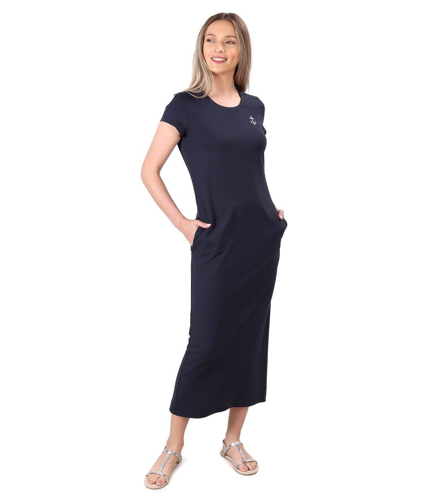 Rochie lunga din jerse elastic uni
