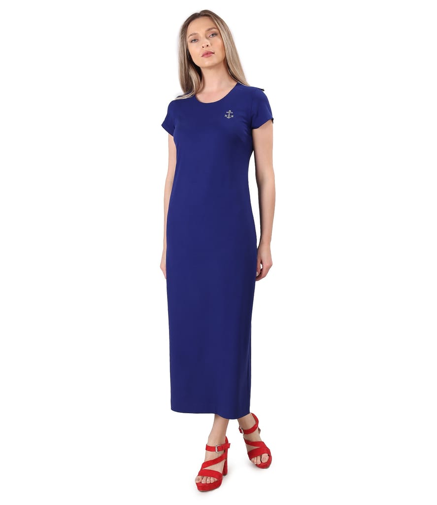 Rochie lunga din jerse elastic uni