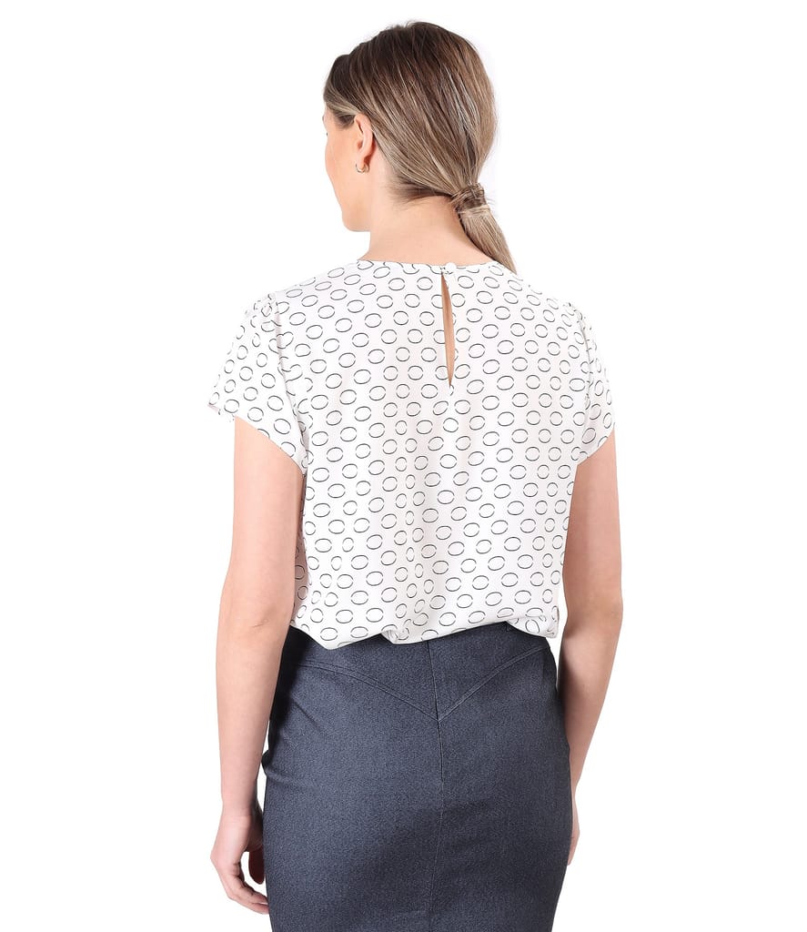 Bluza eleganta din viscoza cu brosa la decolteu