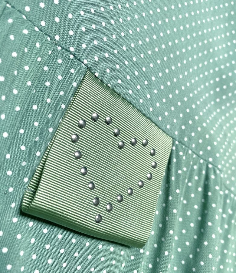 Rochie lunga cu volane din viscoza imprimata cu picouri