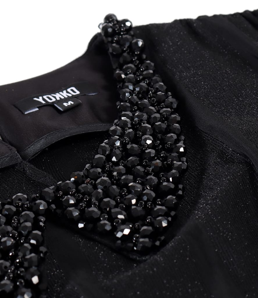 Rochie de ocazie din viscoza cu fir metalic