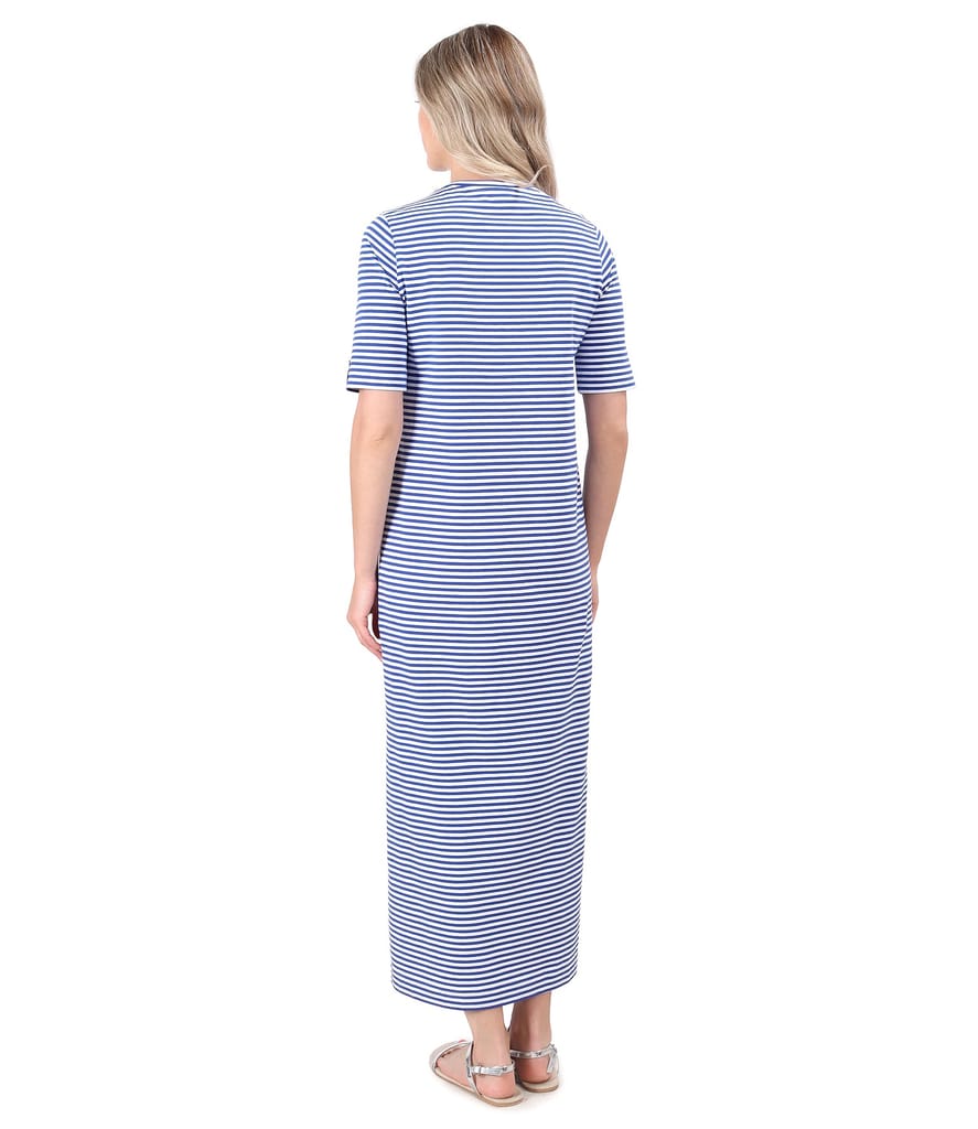 Rochie lunga din jerse elastic cu dungi