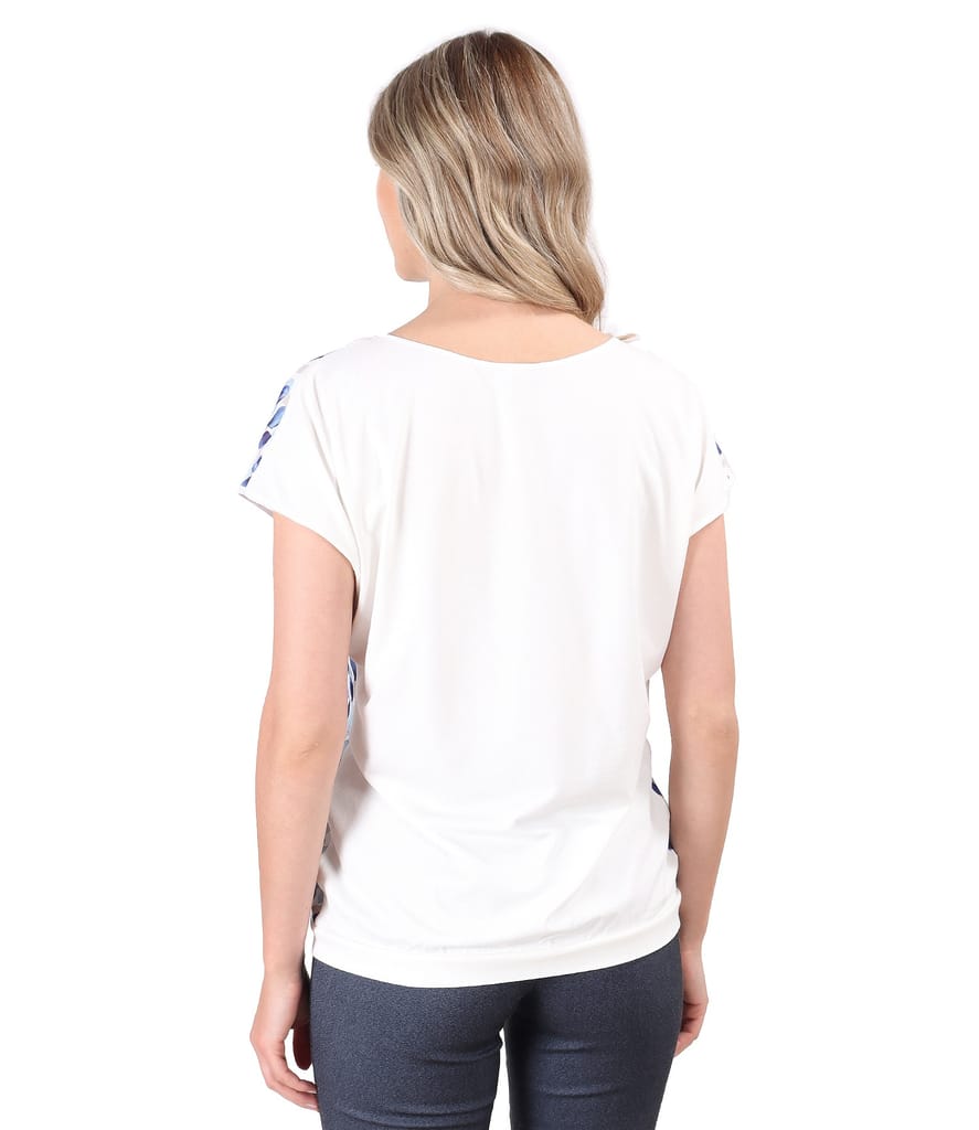 Bluza cu fata din voal imprimat digital